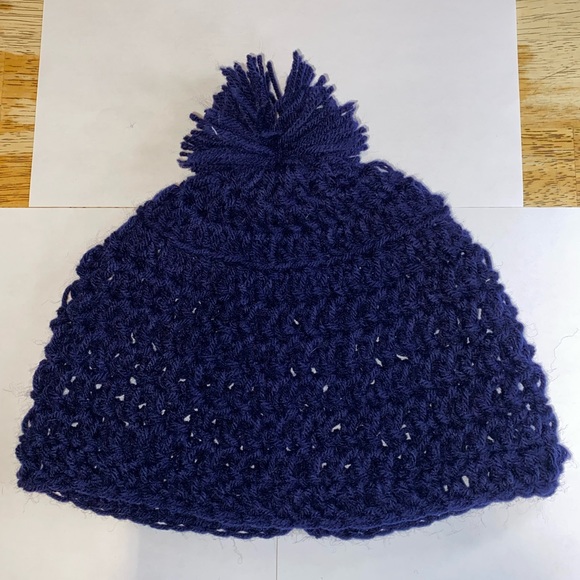 Navy Blue Hand Made Winter Hat - Picture 4 of 4